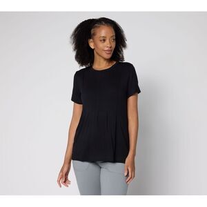 Liberare Women's Top Sz M Soft Peplum Tee Black A694364